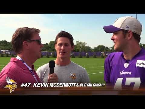 Vikings Kevin McDermott and Ryan Quigley at Training Camp